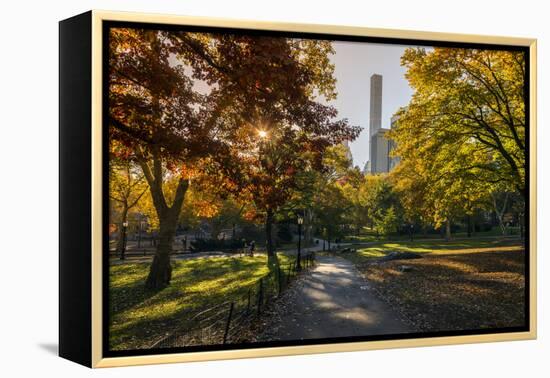 Fall Foliage at Central Park, Manhattan, New York, USA-Stefano Politi Markovina-Framed Premier Image Canvas