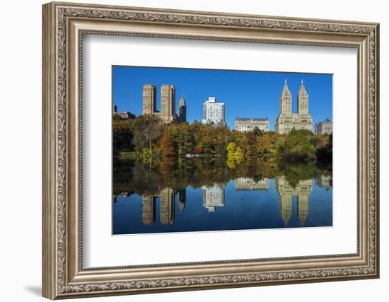 Fall Foliage at Central Park with Upper West Side Behind, Manhattan, New York, USA-Stefano Politi Markovina-Framed Photographic Print