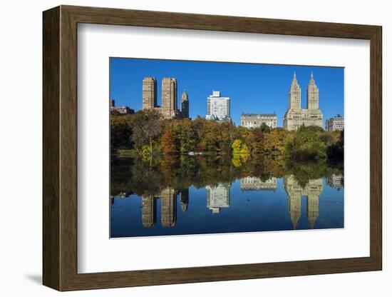 Fall Foliage at Central Park with Upper West Side Behind, Manhattan, New York, USA-Stefano Politi Markovina-Framed Photographic Print