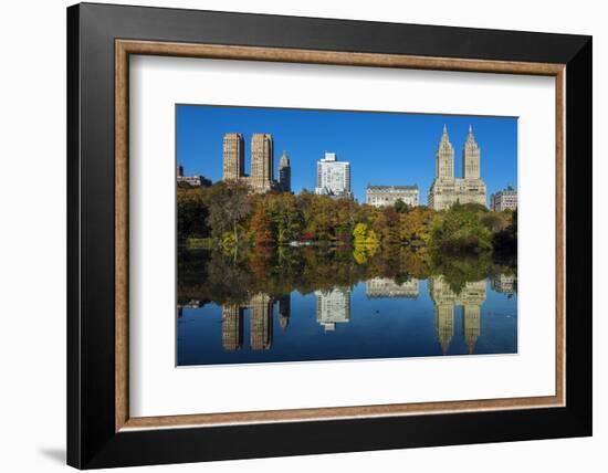 Fall Foliage at Central Park with Upper West Side Behind, Manhattan, New York, USA-Stefano Politi Markovina-Framed Photographic Print