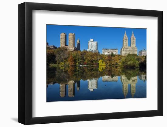 Fall Foliage at Central Park with Upper West Side Behind, Manhattan, New York, USA-Stefano Politi Markovina-Framed Photographic Print