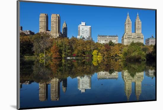 Fall Foliage at Central Park with Upper West Side Behind, Manhattan, New York, USA-Stefano Politi Markovina-Mounted Photographic Print