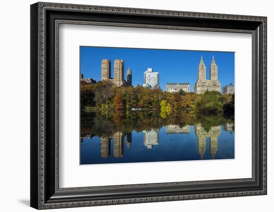 Fall Foliage at Central Park with Upper West Side Behind, Manhattan, New York, USA-Stefano Politi Markovina-Framed Photographic Print