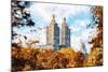 Fall Foliage in Central Park II - In the Style of Oil Painting-Philippe Hugonnard-Mounted Giclee Print