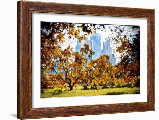 Fall Foliage in Central Park - In the Style of Oil Painting-Philippe Hugonnard-Framed Giclee Print