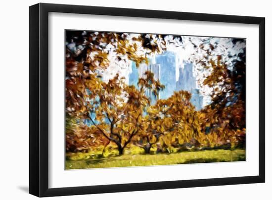 Fall Foliage in Central Park - In the Style of Oil Painting-Philippe Hugonnard-Framed Giclee Print