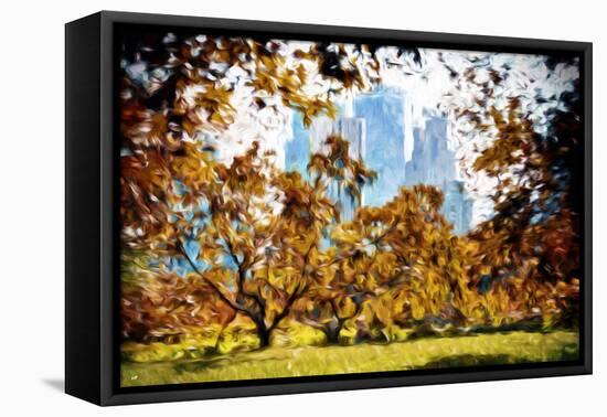 Fall Foliage in Central Park - In the Style of Oil Painting-Philippe Hugonnard-Framed Premier Image Canvas