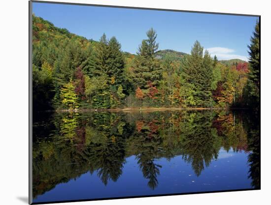 Fall Foliage Reflected in a Lake, Near Jackson, New Hampshire, New England, USA-Fraser Hall-Mounted Photographic Print