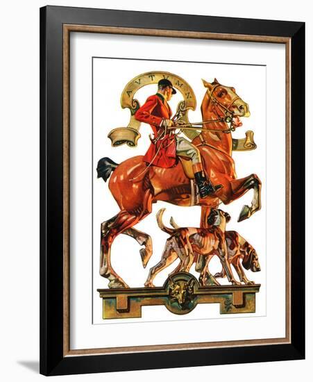 "Fall Foxhunting,"October 19, 1929-Joseph Christian Leyendecker-Framed Premium Giclee Print