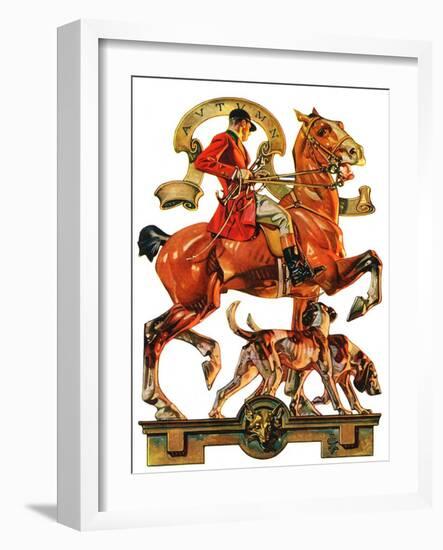 "Fall Foxhunting,"October 19, 1929-Joseph Christian Leyendecker-Framed Giclee Print