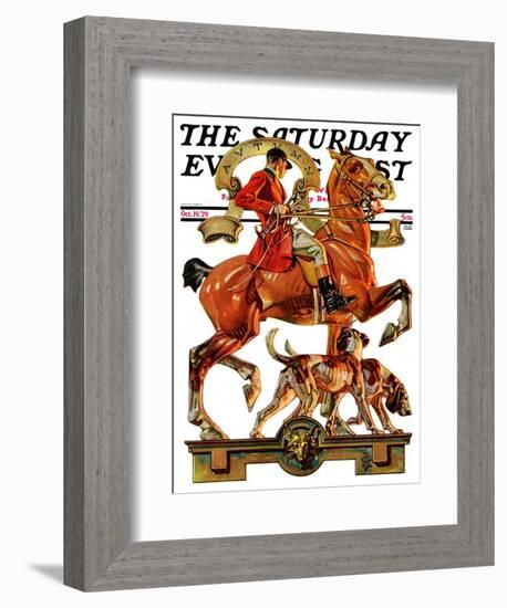 "Fall Foxhunting," Saturday Evening Post Cover, October 19, 1929-Joseph Christian Leyendecker-Framed Giclee Print