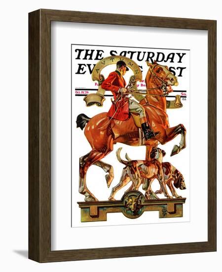 "Fall Foxhunting," Saturday Evening Post Cover, October 19, 1929-Joseph Christian Leyendecker-Framed Giclee Print