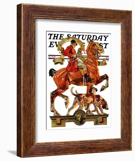 "Fall Foxhunting," Saturday Evening Post Cover, October 19, 1929-Joseph Christian Leyendecker-Framed Giclee Print