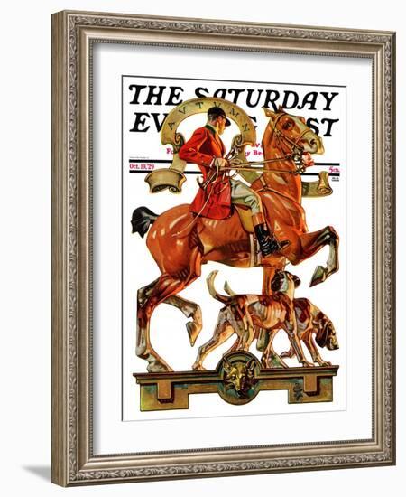 "Fall Foxhunting," Saturday Evening Post Cover, October 19, 1929-Joseph Christian Leyendecker-Framed Giclee Print