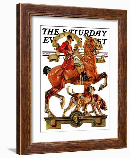 "Fall Foxhunting," Saturday Evening Post Cover, October 19, 1929-Joseph Christian Leyendecker-Framed Giclee Print