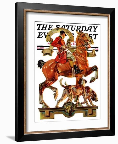 "Fall Foxhunting," Saturday Evening Post Cover, October 19, 1929-Joseph Christian Leyendecker-Framed Giclee Print