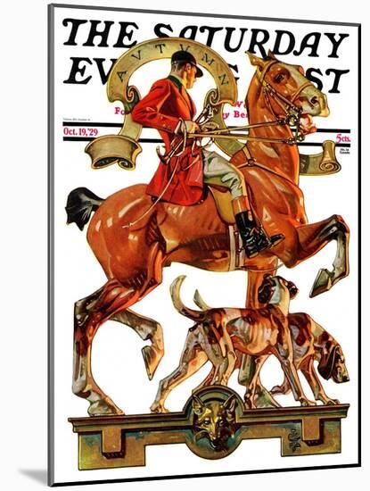 "Fall Foxhunting," Saturday Evening Post Cover, October 19, 1929-Joseph Christian Leyendecker-Mounted Giclee Print