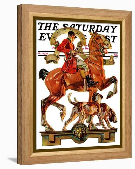 "Fall Foxhunting," Saturday Evening Post Cover, October 19, 1929-Joseph Christian Leyendecker-Framed Premier Image Canvas