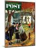 "Fall Gab Session" Saturday Evening Post Cover, November 7, 1953-Constantin Alajalov-Mounted Giclee Print