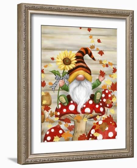 Fall Gnome on Mushroom-MAKIKO-Framed Giclee Print