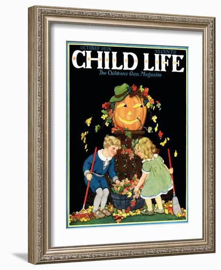 Fall Harvest - Child Life, October 1928-Hazel Frazee-Framed Giclee Print