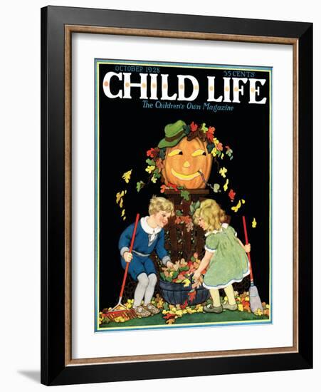 Fall Harvest - Child Life, October 1928-Hazel Frazee-Framed Giclee Print