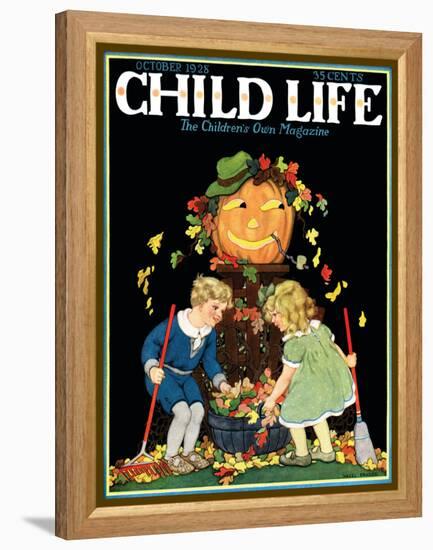 Fall Harvest - Child Life, October 1928-Hazel Frazee-Framed Premier Image Canvas