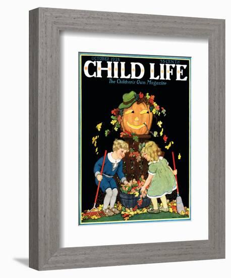 Fall Harvest - Child Life, October 1928-Hazel Frazee-Framed Giclee Print