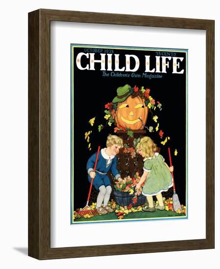 Fall Harvest - Child Life, October 1928-Hazel Frazee-Framed Giclee Print