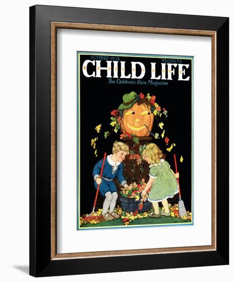 Fall Harvest - Child Life, October 1928-Hazel Frazee-Framed Giclee Print