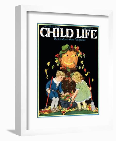 Fall Harvest - Child Life, October 1928-Hazel Frazee-Framed Giclee Print