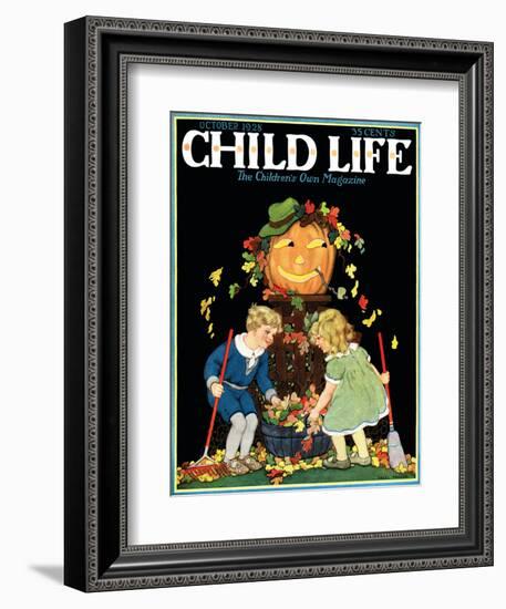 Fall Harvest - Child Life, October 1928-Hazel Frazee-Framed Giclee Print