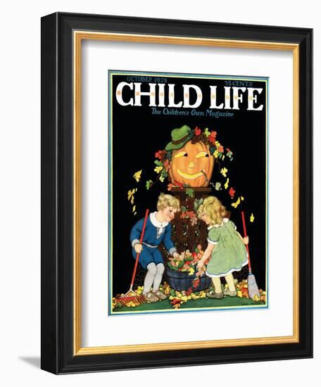 Fall Harvest - Child Life, October 1928-Hazel Frazee-Framed Giclee Print