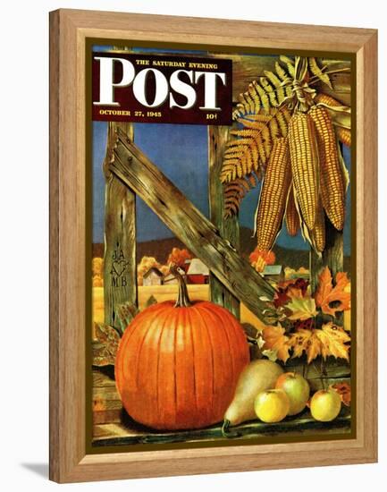 "Fall Harvest," Saturday Evening Post Cover, October 27, 1945-John Atherton-Framed Premier Image Canvas