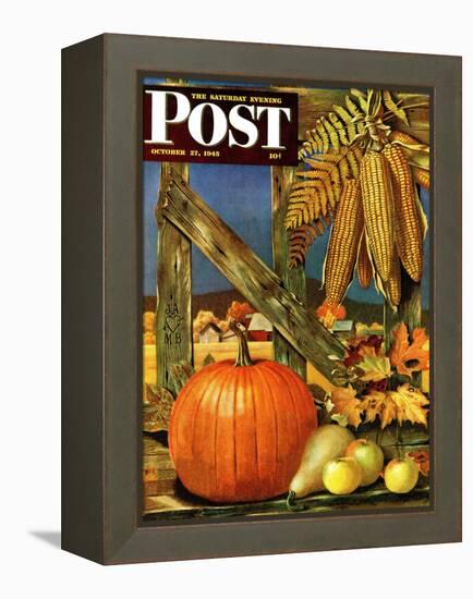 "Fall Harvest," Saturday Evening Post Cover, October 27, 1945-John Atherton-Framed Premier Image Canvas