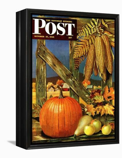 "Fall Harvest," Saturday Evening Post Cover, October 27, 1945-John Atherton-Framed Premier Image Canvas