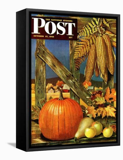 "Fall Harvest," Saturday Evening Post Cover, October 27, 1945-John Atherton-Framed Premier Image Canvas