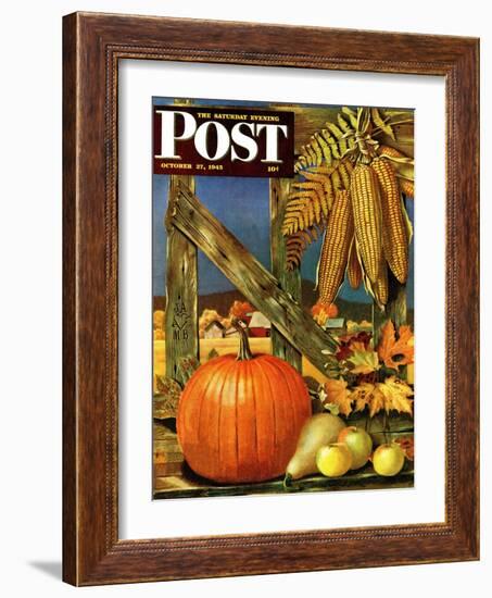 "Fall Harvest," Saturday Evening Post Cover, October 27, 1945-John Atherton-Framed Giclee Print