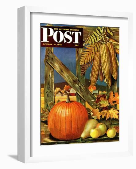 "Fall Harvest," Saturday Evening Post Cover, October 27, 1945-John Atherton-Framed Giclee Print