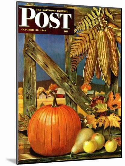 "Fall Harvest," Saturday Evening Post Cover, October 27, 1945-John Atherton-Mounted Giclee Print