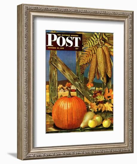 "Fall Harvest," Saturday Evening Post Cover, October 27, 1945-John Atherton-Framed Giclee Print