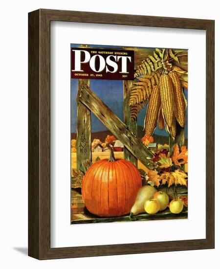 "Fall Harvest," Saturday Evening Post Cover, October 27, 1945-John Atherton-Framed Giclee Print