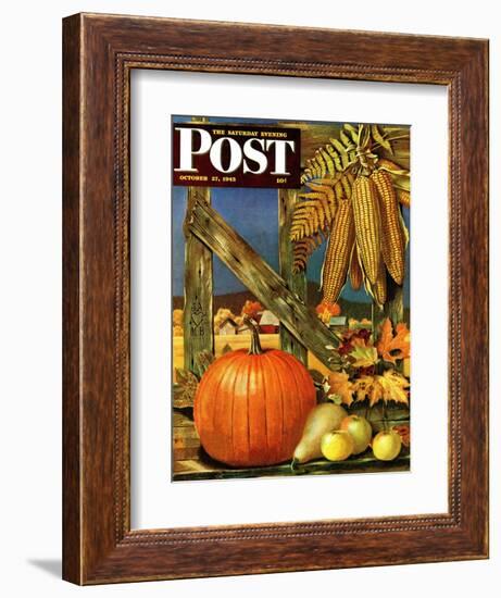 "Fall Harvest," Saturday Evening Post Cover, October 27, 1945-John Atherton-Framed Giclee Print