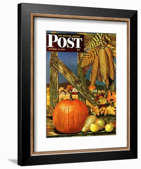 "Fall Harvest," Saturday Evening Post Cover, October 27, 1945-John Atherton-Framed Giclee Print