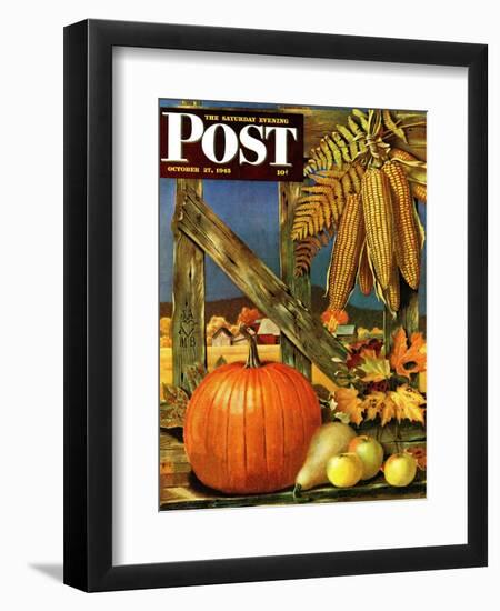 "Fall Harvest," Saturday Evening Post Cover, October 27, 1945-John Atherton-Framed Giclee Print