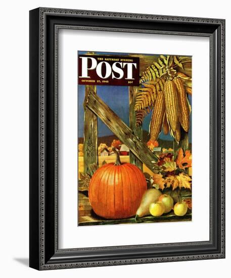 "Fall Harvest," Saturday Evening Post Cover, October 27, 1945-John Atherton-Framed Giclee Print