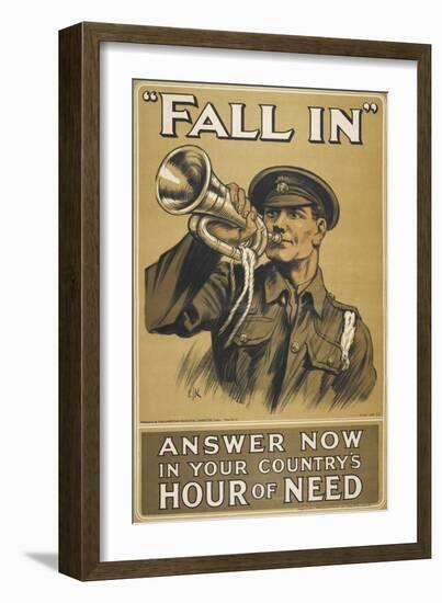 Fall In.' Answer Now in Your Country's Hour Of Need'-null-Framed Giclee Print