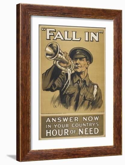 Fall In.' Answer Now in Your Country's Hour Of Need'-null-Framed Giclee Print