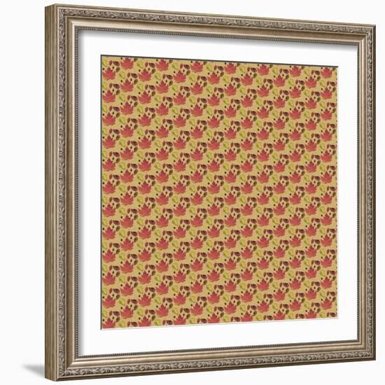 Fall Leaf Pattern-Leslie Wing-Framed Giclee Print