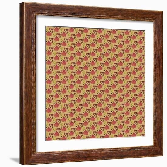 Fall Leaf Pattern-Leslie Wing-Framed Giclee Print